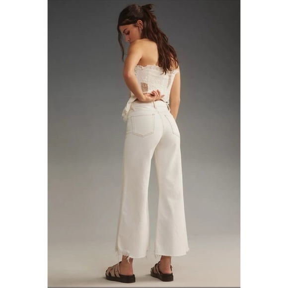 Frame Le Palazzo Crop High Rise Wide Leg Size 26 In Au Natural Clean - Picture 2 of 14
